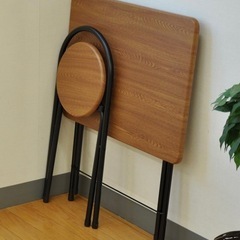 【美品】折り畳みテーブル＋椅子セットの画像