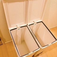 フタ付きごみ箱 2個 30ℓ アイボリーの画像
