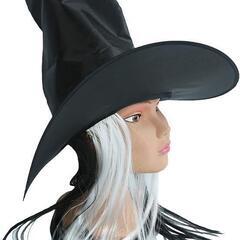 魔女 帽子 ウィッグ付き ハロウィン 仮装 コスプレ 子ども ハット 白の画像