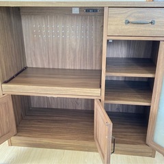 食器棚 レンジボード ダークブラウン　  の画像