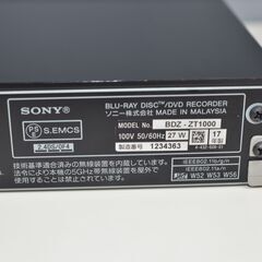 中古良品 SONY ブルーレイレコーダー BDZ-ZT1000 確認済の画像