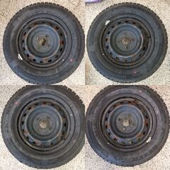 【新品】165/70R14 NEXEN Winguard ice2 2023年製 スタッドレス＋アクア純正スチールホイール 4本の画像
