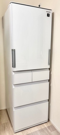 プラズマクラスター　5ドア　大型冷蔵庫　(412L・どっちもドア)　ホワイト系