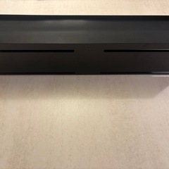 山崎実業(Yamazaki) テレビ裏収納ラック ブラック 約W57×D11×H12.5cm スマート テレビ裏 ルーター収納 収納棚 の画像