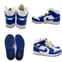 186000 現状品 NIKE ナイキ エアジョーダン1　 BQ6472-104 25.5 青/白 メンズ [0000000001599]の画像