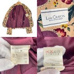 美品 Lois CRAYON ロイスクレヨン 花柄・ボタニカル 秋冬 AW テーラードジャケット コットン ベージュ レディース M【古着】【中古】の画像