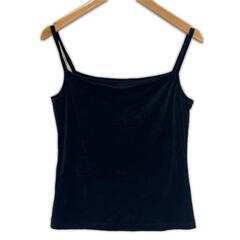 美品 COMME CA DU MODE コムサ・デ・モード 秋冬 AW キャミソール ポリエステル ブラック レディース ベロア【古着】【中古】の画像