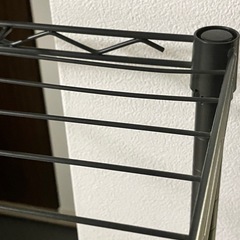 ニトリ製　スチールラック(黒、3段、キャスター付)の画像