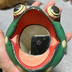 【お取引き中】アジアン3連カエルとカエルの鏡の画像