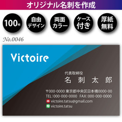 名刺印刷 100枚 両面 フルカラー 紙ケース付 No.0…