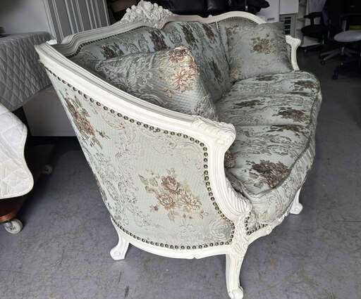 おしゃれ シャビーシック アンティークロココソファ 布製、幅200cm