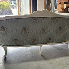 おしゃれ シャビーシック アンティークロココソファ 布製、幅200cm