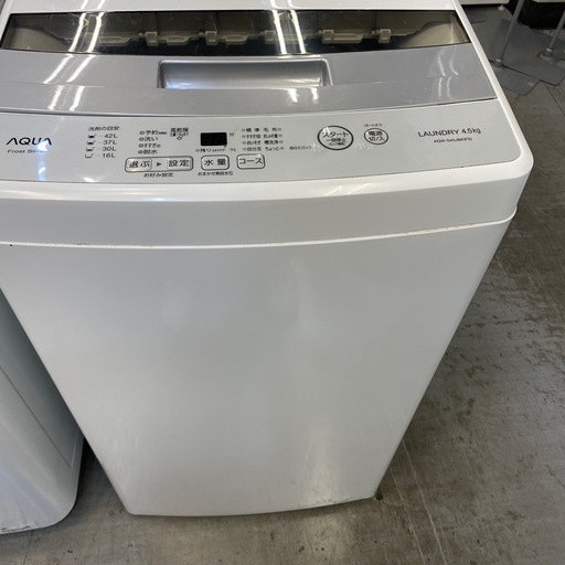 AQUA 全自動洗濯機　AQW-S45JBK 4.5kg 2021年製