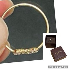 【美品】agete K10 V字型スタックリングの画像