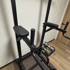 ダンベルセットと懸垂台の画像