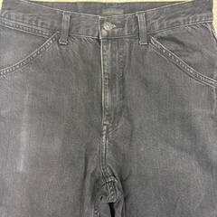 UNIQLO ユニクロ JEANS ブラックデニム 29インチ W73.5 ハイライズ テーパード ストレート ワイド メンズ レディース ヴィンテージ風 古着の画像
