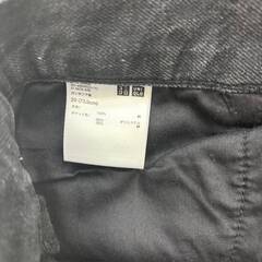 UNIQLO ユニクロ JEANS ブラックデニム 29インチ W73.5 ハイライズ テーパード ストレート ワイド メンズ レディース ヴィンテージ風 古着の画像