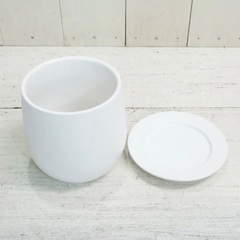 ((2個セット)ホワイト陶器プランター 直径13cmの画像