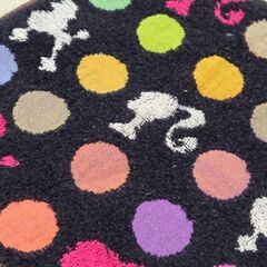 Barbie バービー タオルハンカチ ポップ シルエット プードル ドット柄の画像
