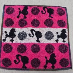Barbie バービー タオルハンカチ ポップ シルエット プードル ドット柄の画像