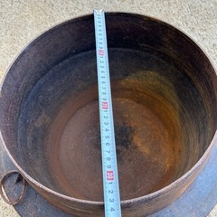 昭和レトロ 鉄製 古民家 羽釜のみ 鉄製 直径　約33cm 高さ　約26cmの画像