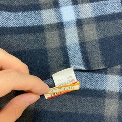 マフラー　チェック柄マフラー ネイビー ブルー グレー　の画像
