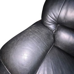 【ジ1002-02】シミや汚れありの為お安く致します‼️L字型 革製 4人掛けソファ 簡易清掃済みの画像