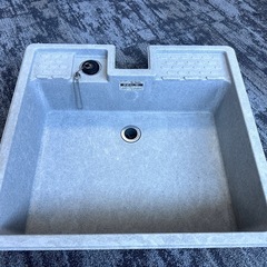 未使用 タキロン 水栓パン　グレー ガーデンシンク 角型 排水口付きの画像