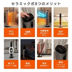セラミックヒーター 速暖ヒーター 2秒瞬間加熱 ECO省エネ 冷暖兼用の画像