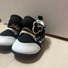 黒のギンガムチェック ベビーシューズ13cmの画像