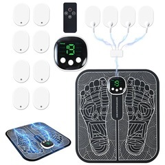 EMSフットマット 足裏ケア 8モード 19段階強度 リモコン付 全身用パッド付の画像