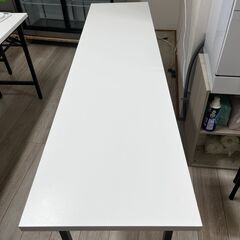 会議用テーブル 折りたたみ 棚付き 幅1800×奥行450×高さ700mm ホワイト OC-MTA1845M-WHの画像