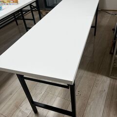会議用テーブル 折りたたみ 棚付き 幅1800×奥行450×高さ700mm ホワイト OC-MTA1845M-WHの画像