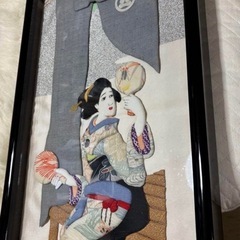 ★【浮世絵美人押絵　日本絵画のアート】 額縁付き！の画像