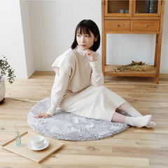定価 5800円 コイズミ ホットカーペット ホットラグマット 丸形 円形 直径 90cm グレー KDC-03213/Hの画像