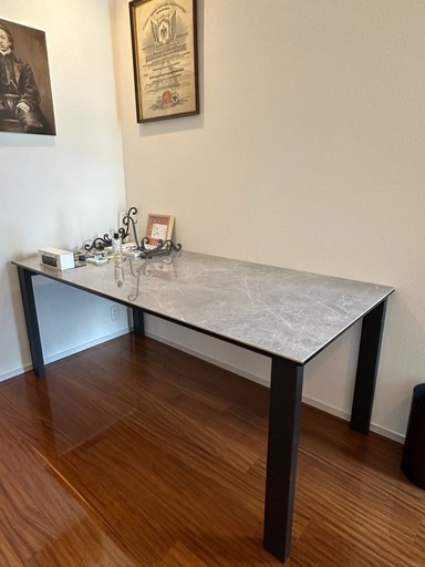 sashikei グレー大理石テーブル