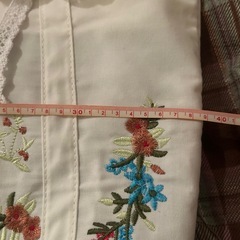 刺繍 ホワイト トートバッグの画像