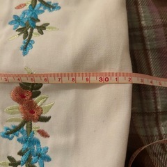 刺繍 ホワイト トートバッグの画像