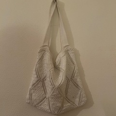 ホワイト レース トートバッグの画像