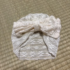 女の子⭐︎ベビー用リボンキャップ⭐︎赤ちゃん総レース柄⭐︎帽子の画像