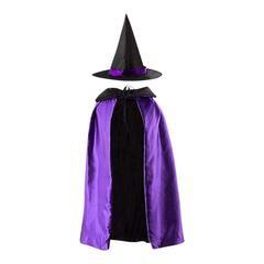 【新品】ハロウィン 子供 マント とんがり帽子 2点セット コスプレ仮装 魔女 Mの画像