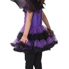 【新品】コスプレ衣装 子供 女の子 魔女 蝙蝠 キッズ ハロウィン 3点セット Lの画像