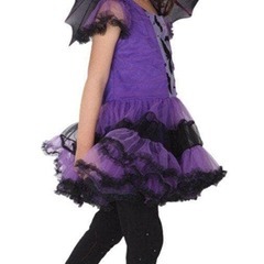 【新品】コスプレ衣装 子供 女の子 魔女 蝙蝠 キッズ ハロウィン 3点セット Lの画像