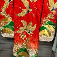 花嫁衣裳 婚礼衣裳 打掛け 赤 アンティーク　鶴　松の画像