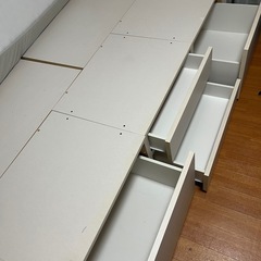 【1,000円】ニトリ 収納付きベッドフレーム　セミダブル　（引き取り限定）の画像