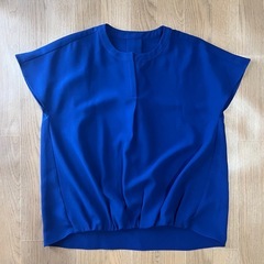 【鮮やか】ブラウス Mサイズ ブルー 青 きれいめ オフィスの画像