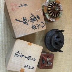 香炉　3点セット　南部鉄器　九谷焼の画像