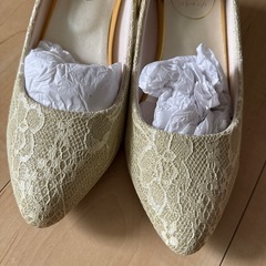 flicka ベージュ レース ハイヒールパンプス　Mサイズの画像