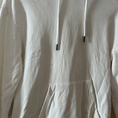 Zara ホワイト フード付きパーカー 40の画像