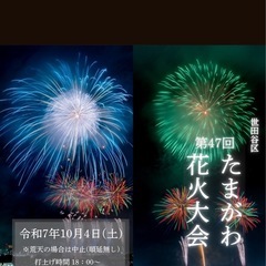 世田谷区たまがわ花火大会・川崎多摩川花火大会🎆  14時募…